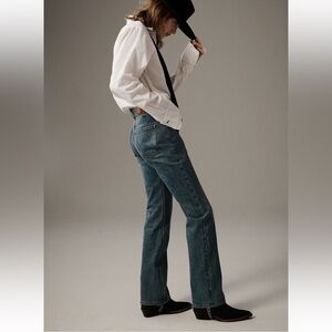 Free People Xena High Rise Slim Strait Blue Jeans